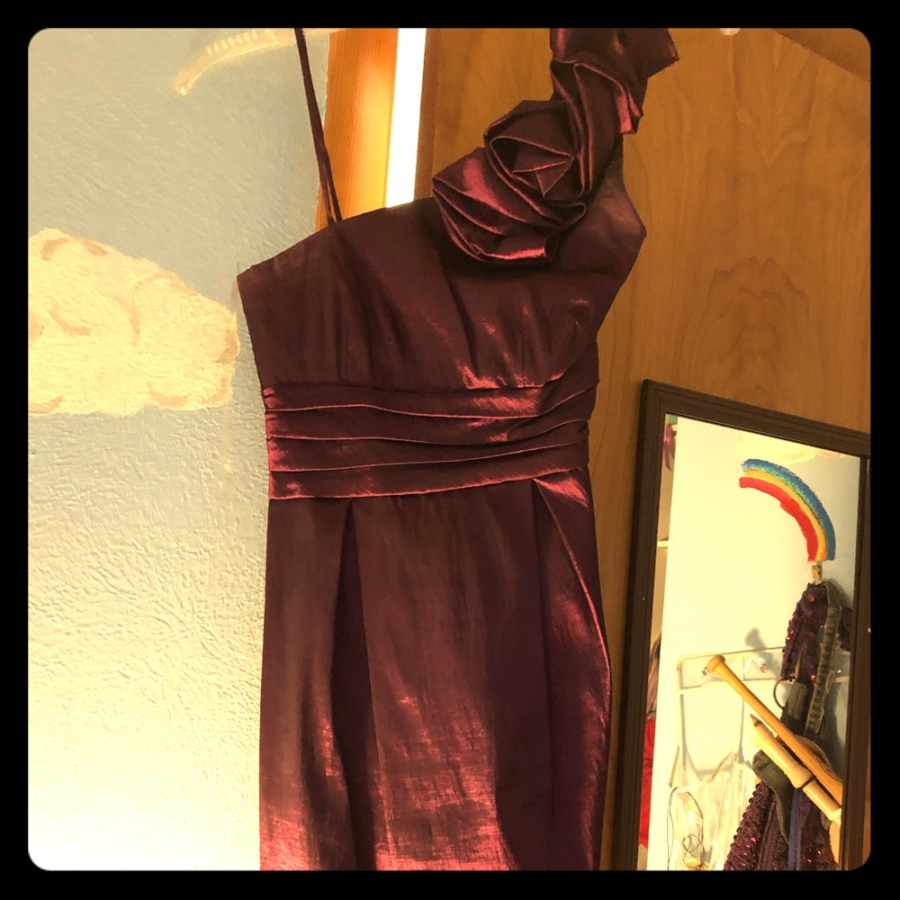 Chrome magenta prom dress